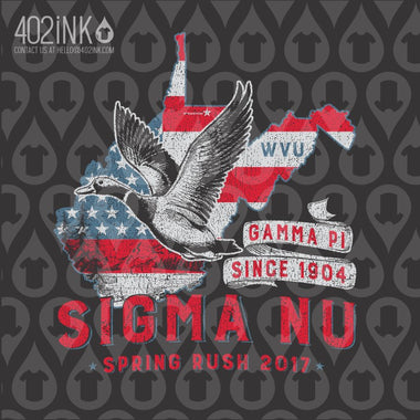 Patriotic State & Duck Fraternity Rush Shirt