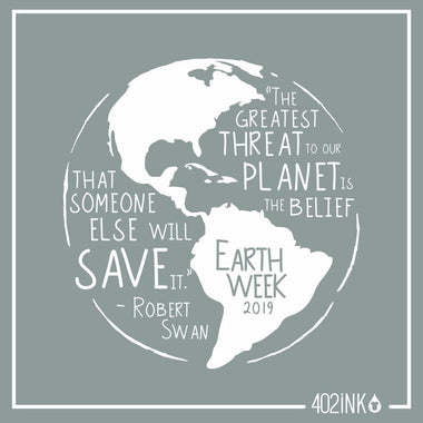 Earth Week Globe and Robert Swan Quote