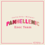 Panhellenic Executive Team Bubble Letters