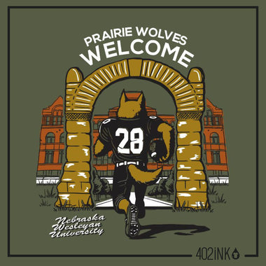 Prairie Wolves Welcome Mascot Through the Arch