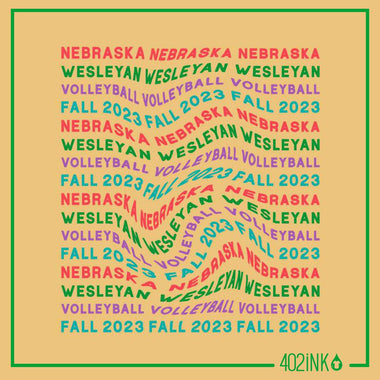 Volleyball Fall Wavy Rainbow Typography