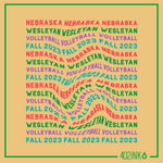 Volleyball Fall Wavy Rainbow Typography