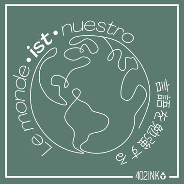 Our World Multilingual Globe Line Art